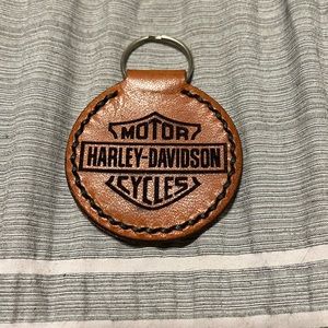 Harley Davidson leather keychain